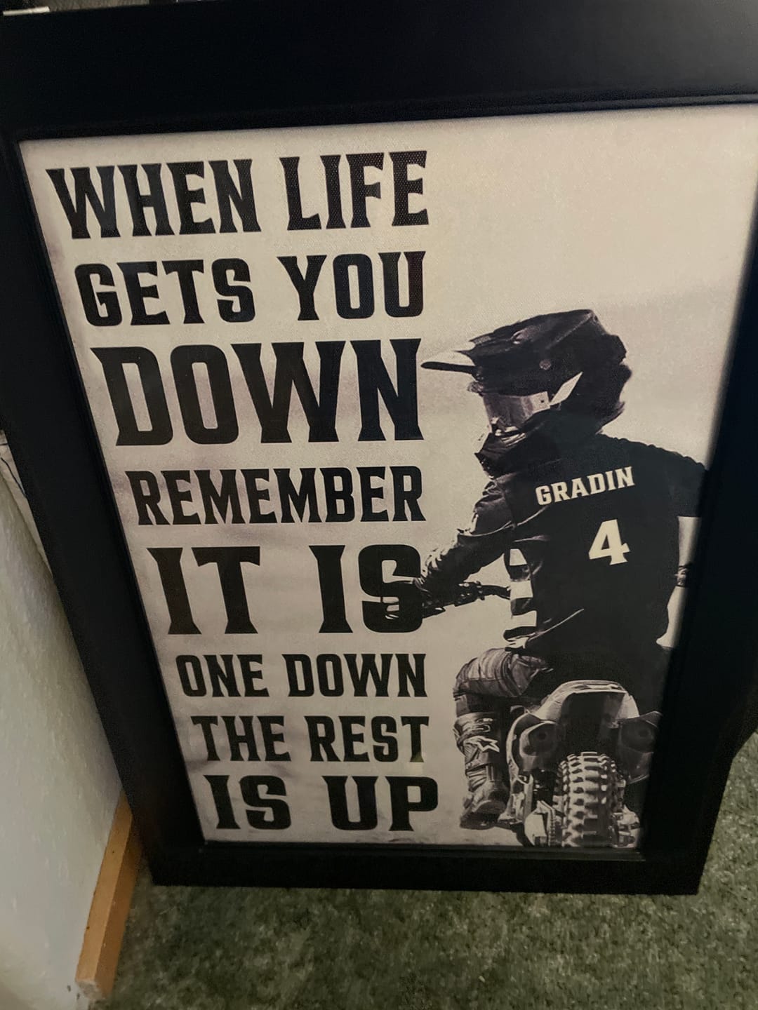 Customer photo review of Personalized Motocross Life Lessons Poster- Gift For Racing Lovers