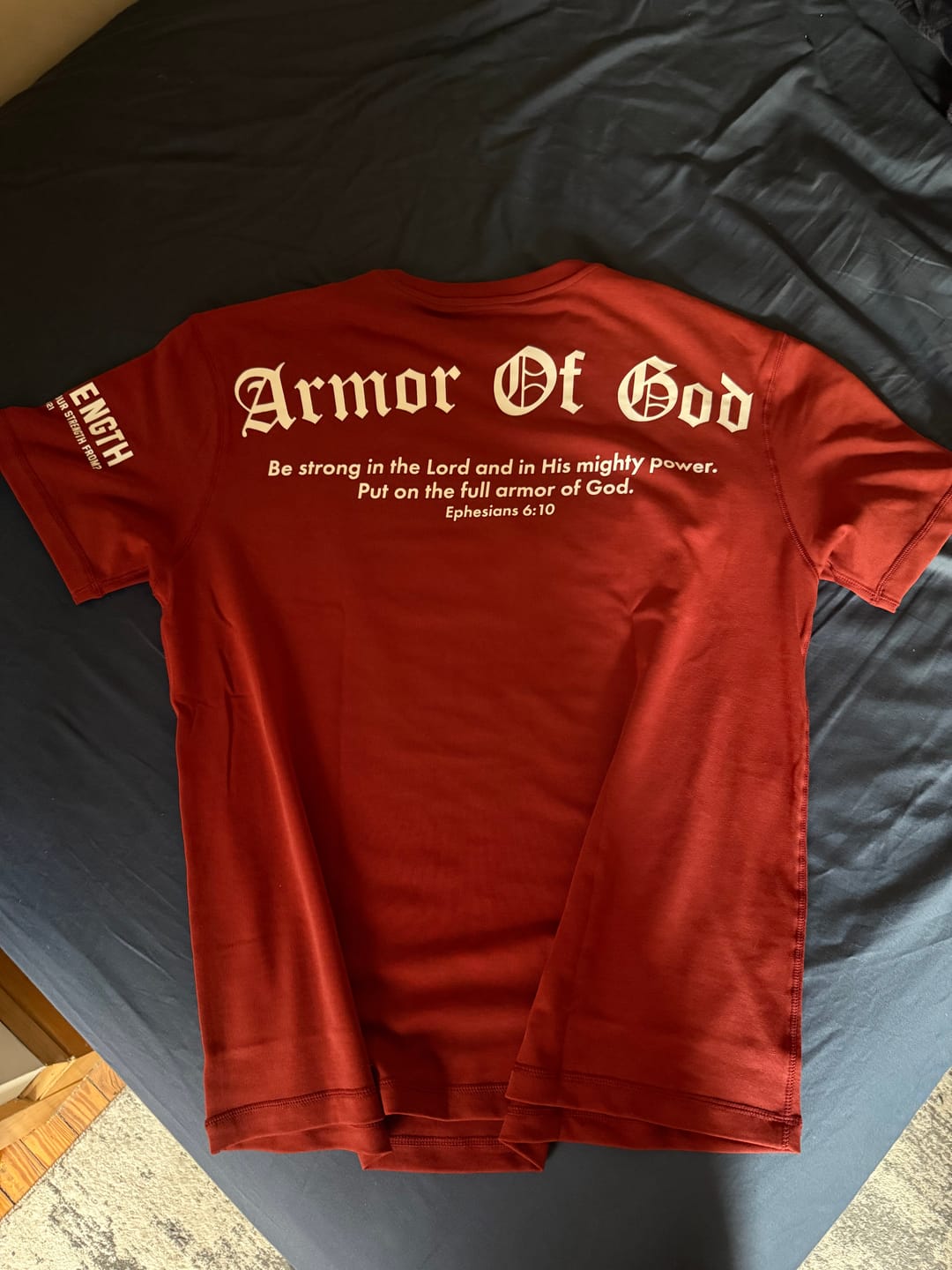 Customer photo review of Premium Oversized Scripture Tee