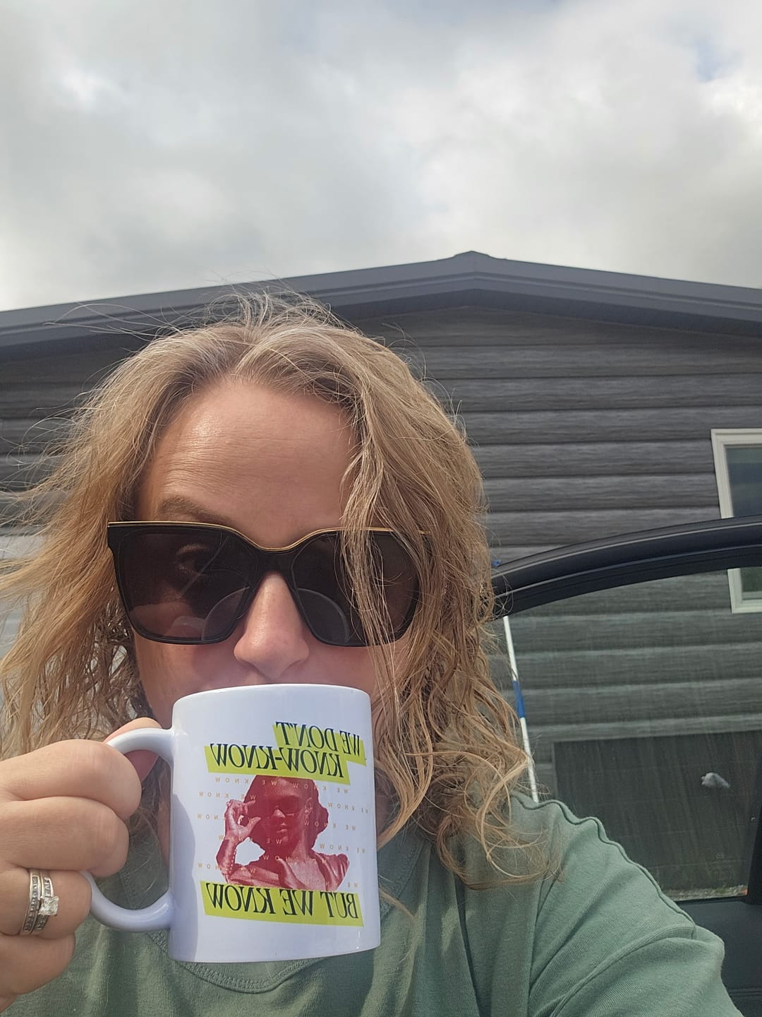 Customer photo review of We Know Neon Mug