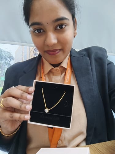 Customer photo review of Round Solitaire Necklace