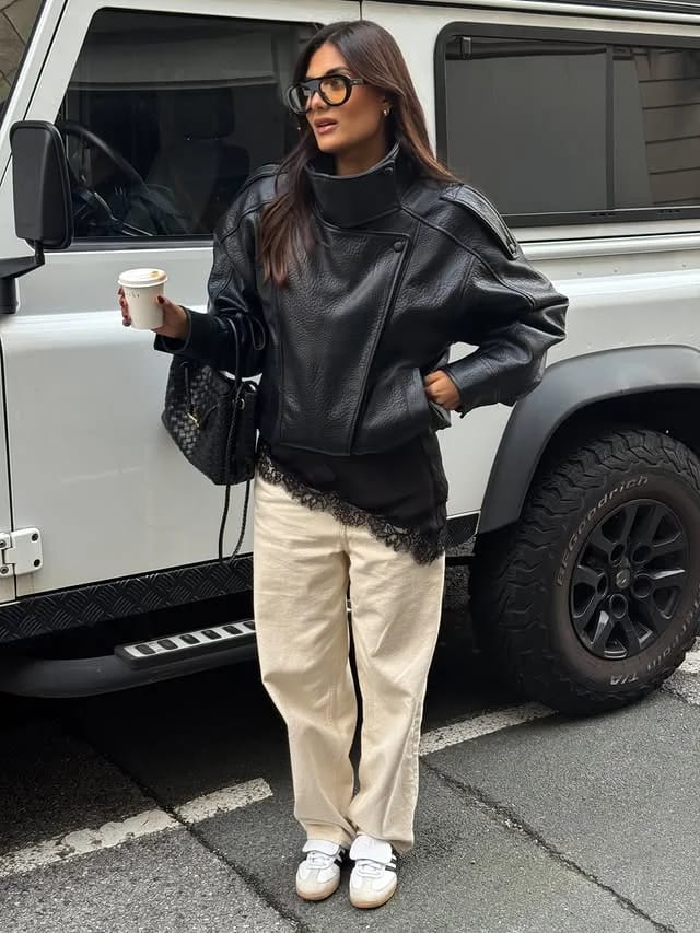 Customer photo review of Joyce Asymmetrical Zip Faux Leather Jacket