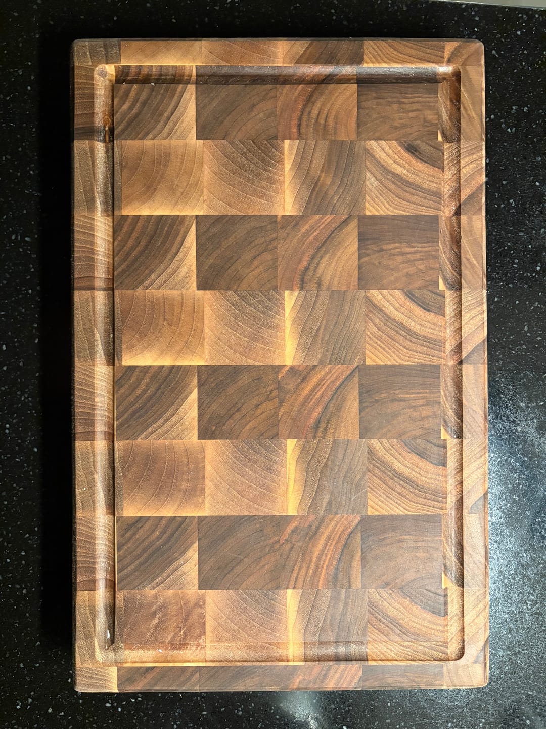 Customer photo review of Personalized Double-sided Walnut  End Grain Cutting Board