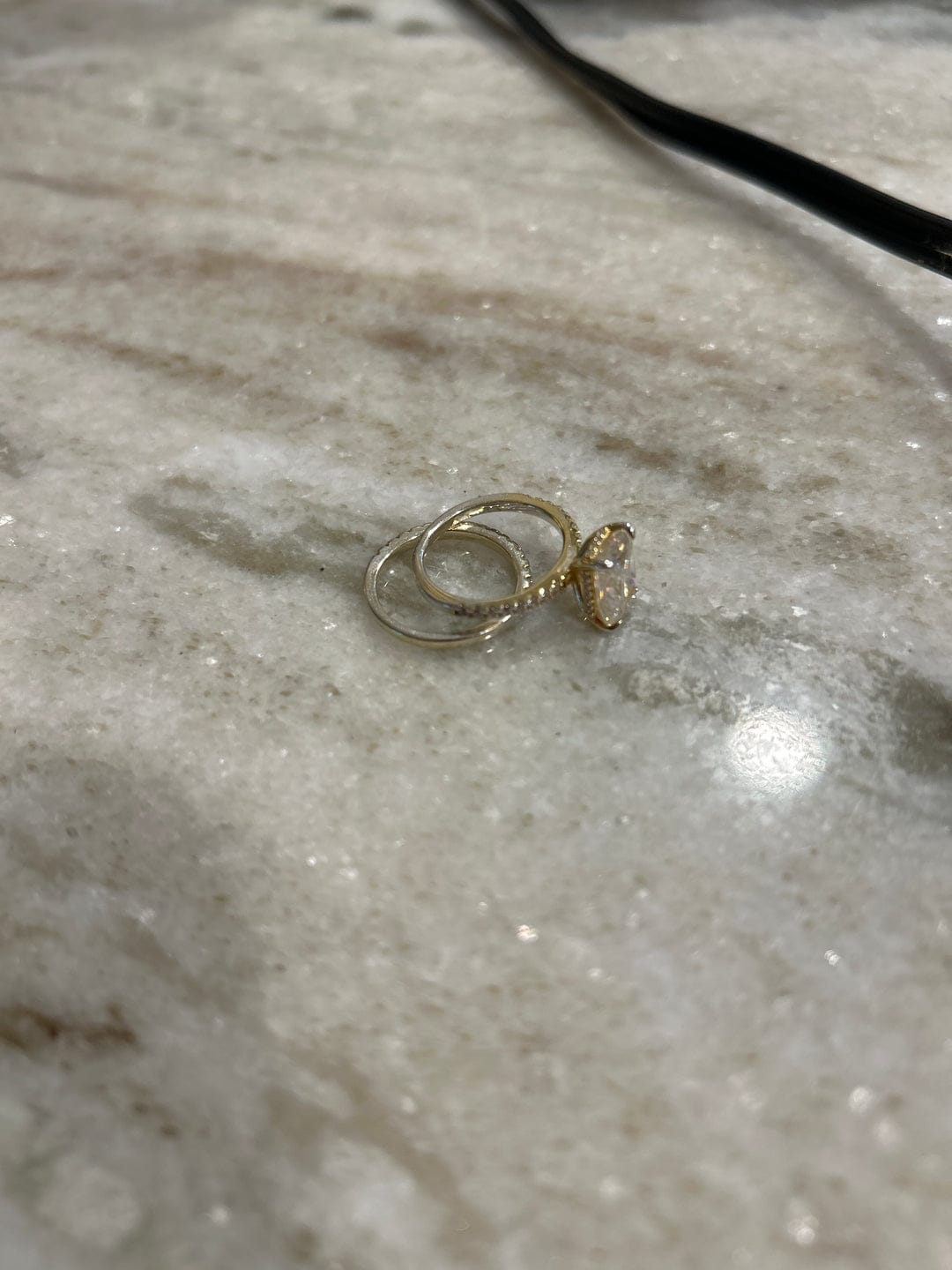 Customer photo review of S925 Moissanite 3.5 Carat Radiant Cut Wedding Ring Set Stackable Ring Set For Everyday Wear