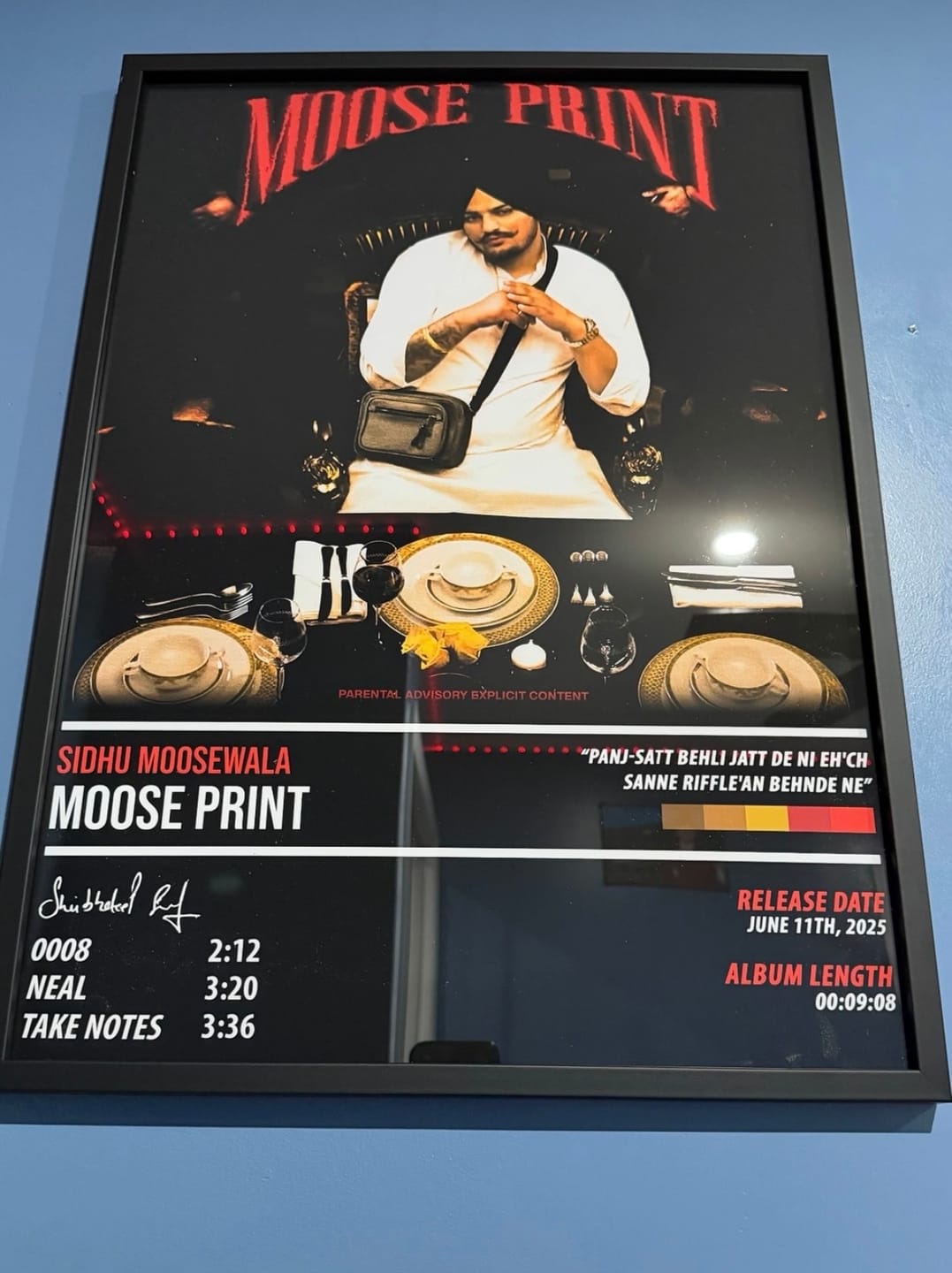 Customer photo review of Sidhu Moosewala - Moose Print | ALBUM POSTER
