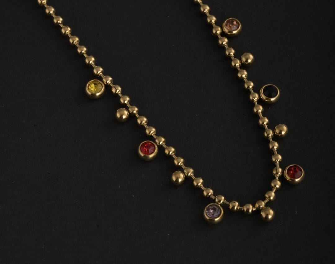Customer photo review of Jewel Cascade Beaded Necklace
