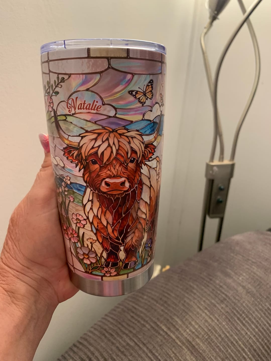 Customer photo review of Love Highland Cows - Personalized Highland Cow Tumbler