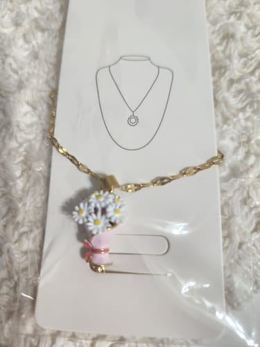 Customer photo review of Kolye - Çelik - Seramik El Boyama 18K Gerçek Altın Kaplama MLZ0046
