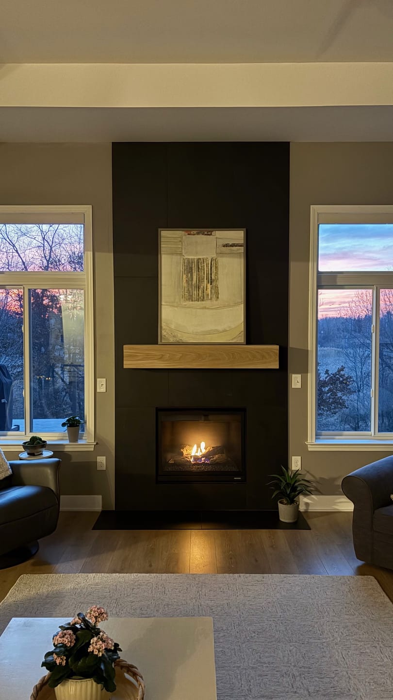 Customer photo review of White Oak Fireplace Mantel