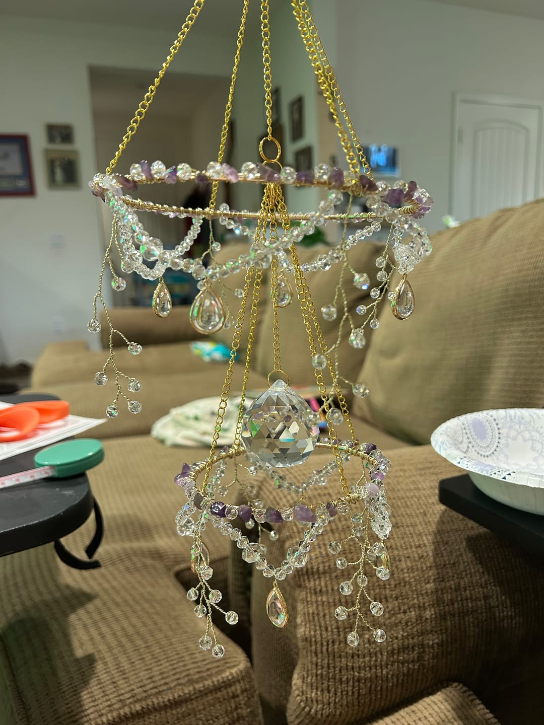 Customer photo review of Patreon - Crystal Chandelier Sun Catcher DIY Kit - Gloria