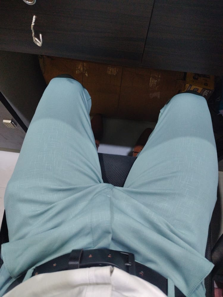 Customer photo review of Men's Brown Soft Lycra Trouser