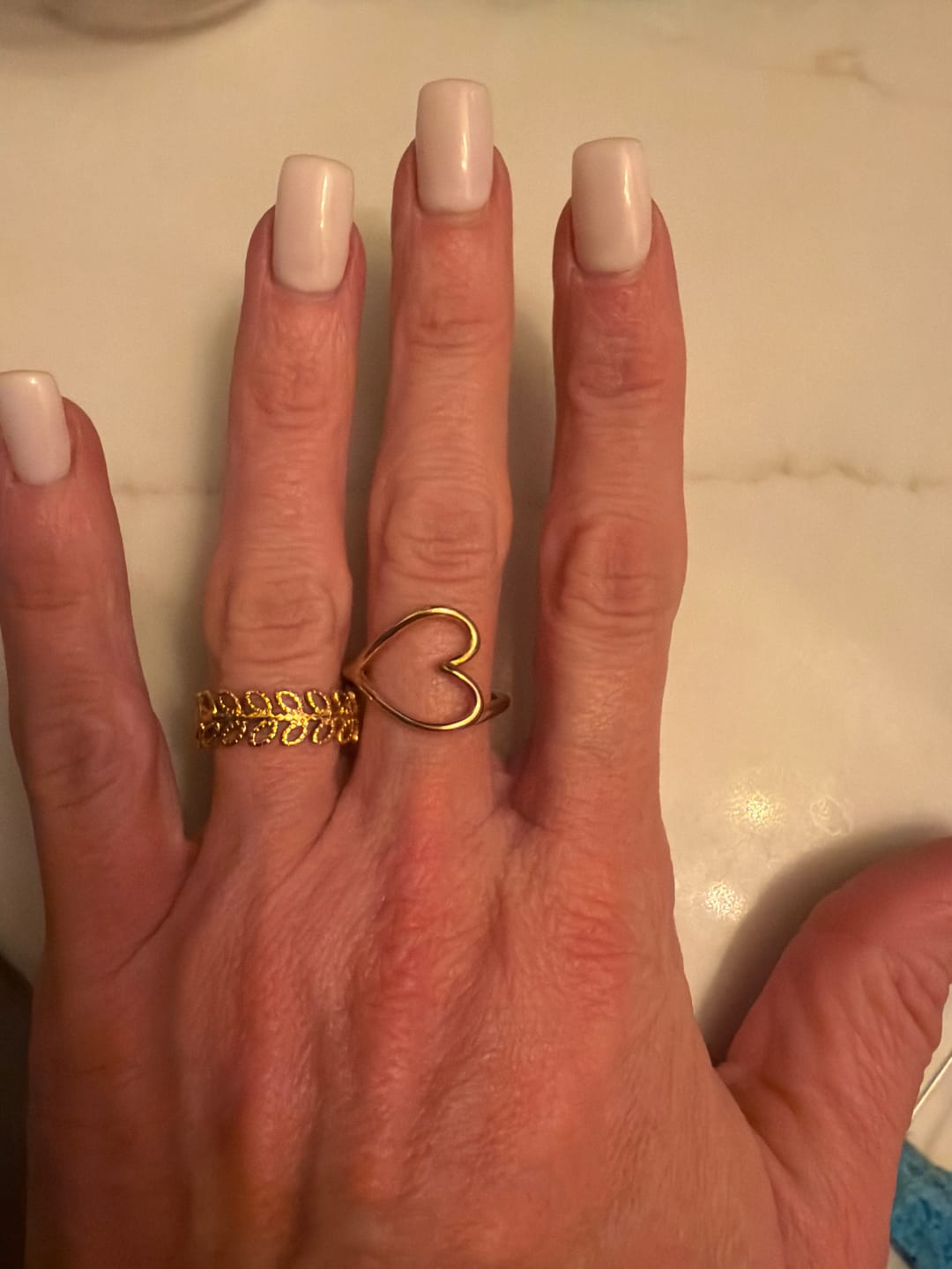 Customer photo review of Melted Gold Heart Ring