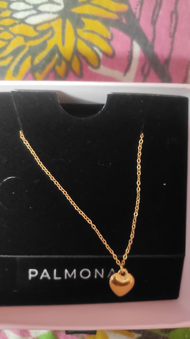Customer photo review of Golden Heart Charm Chain Necklace
