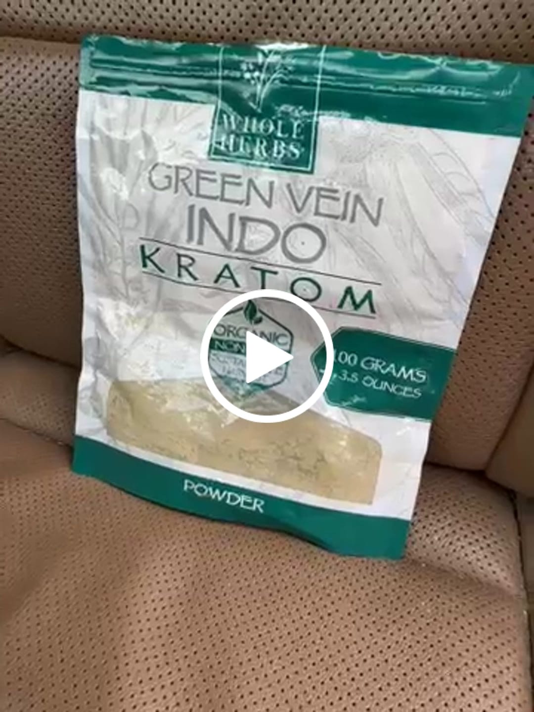 Customer video review of Whole Herbs Green Vein Indo Kratom Powder