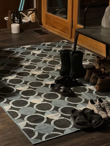 Customer photo review of Dula Dark Sage Green Washable Rug