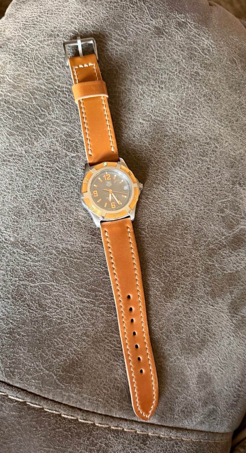 Customer photo review of Build Your Own Sierra Leather Watch Strap