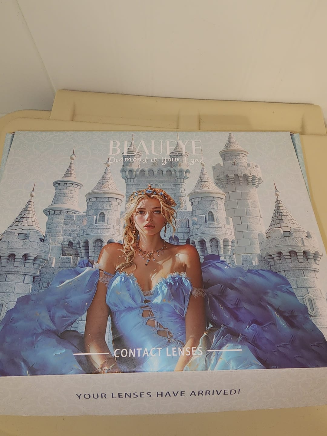 Customer photo review of Polar Light Blue Prescription Colored Contact Lenses
