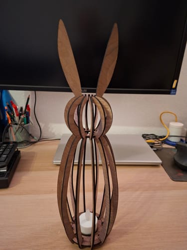 Customer photo review of Easter bunny candle holder 3 bundle laser cut svg file