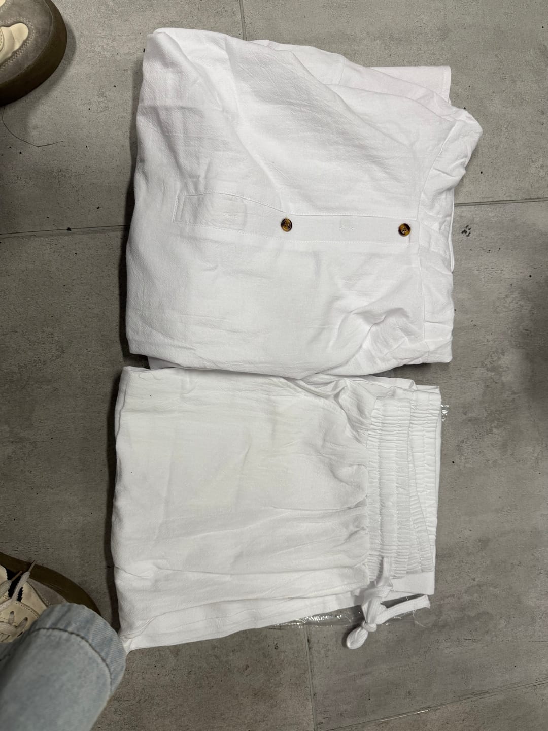 Customer photo review of Men's Linen Cotton Soft Breathable Set