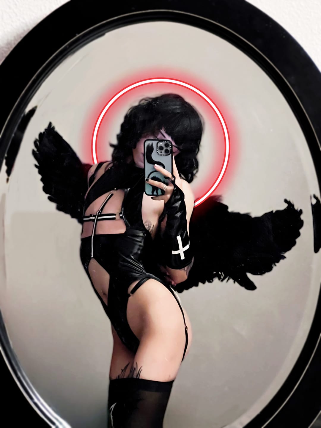 Customer photo review of Dark Cross Wings Strappy Outfit  (4-Piece Set)AS07