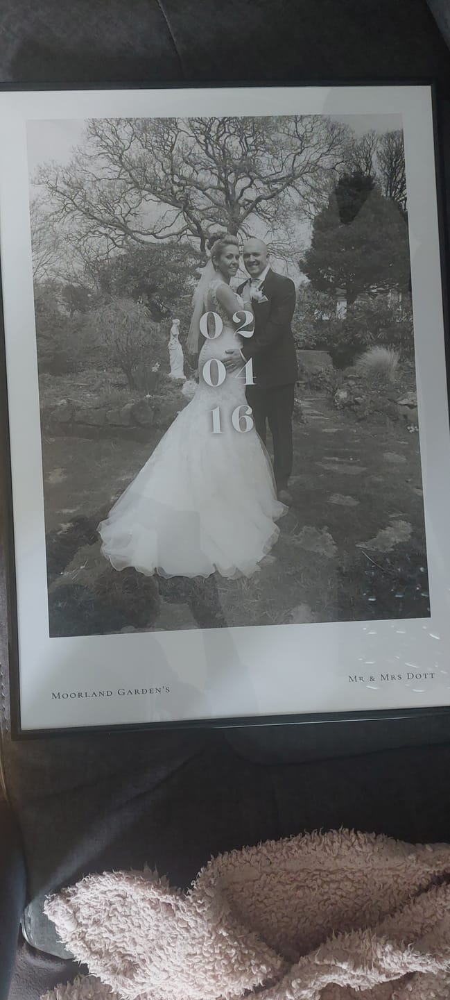 Customer photo review of Personalised Wedding / Engagement Photo Print with Date & Location Text