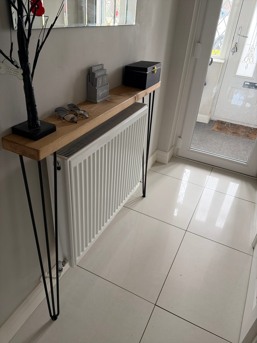 Customer photo review of Console Table 15cm Depth | Hairpin Leg