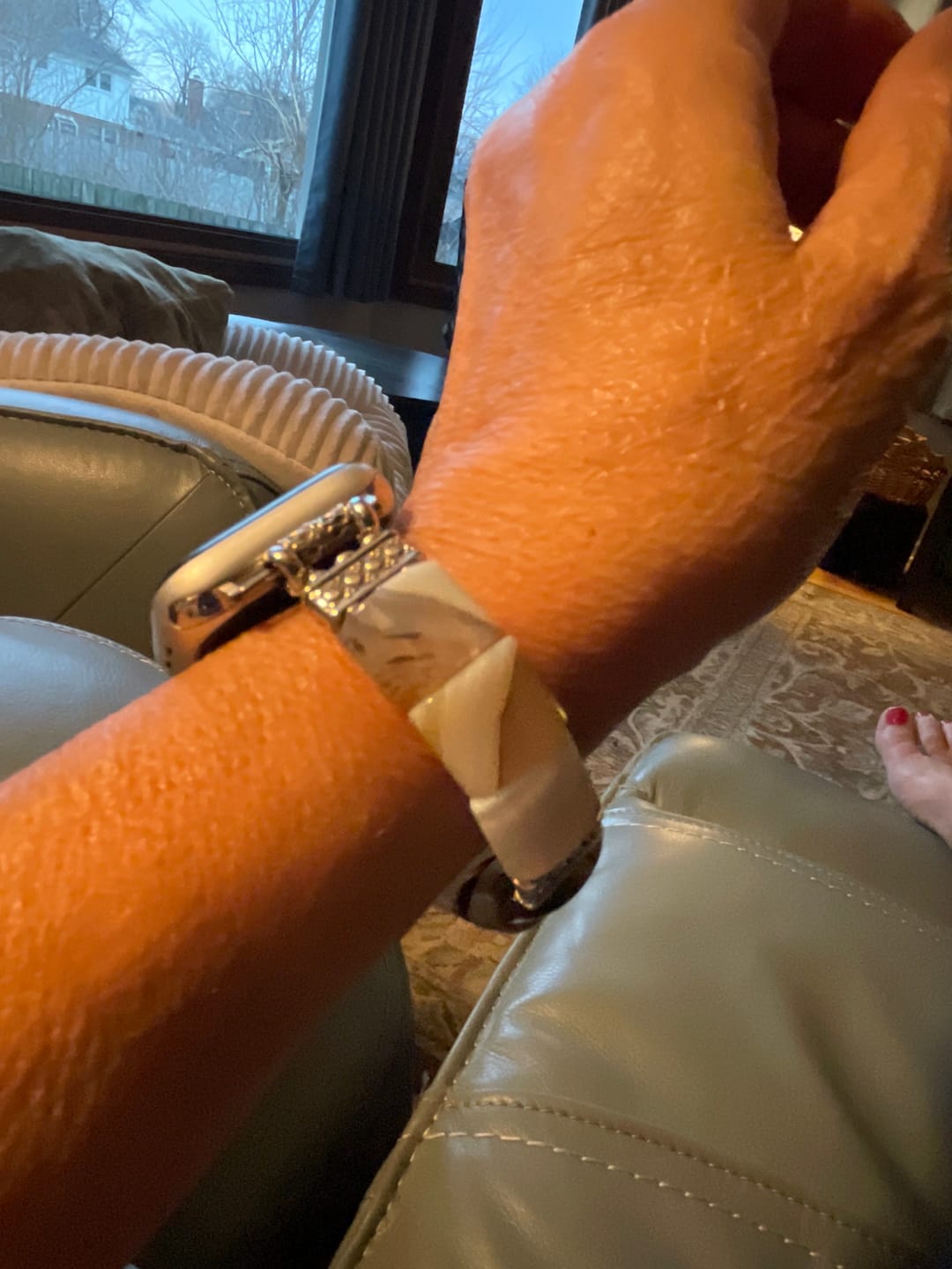 Customer photo review of Sacred Sands Agate Stretch Apple Watch Strap