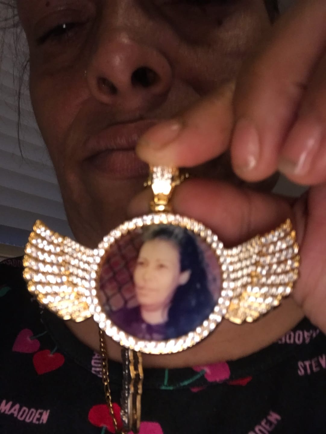 Customer photo review of Iced Angel Photo Pendant Chain