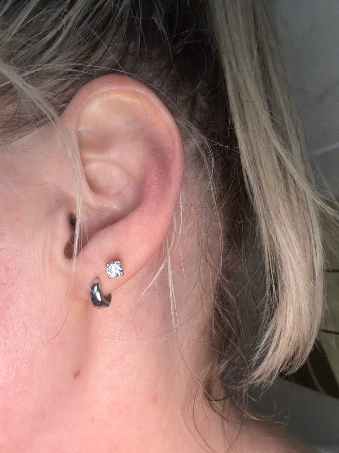 Customer photo review of World's First Lab Grown Diamond Sleep Stud Earrings