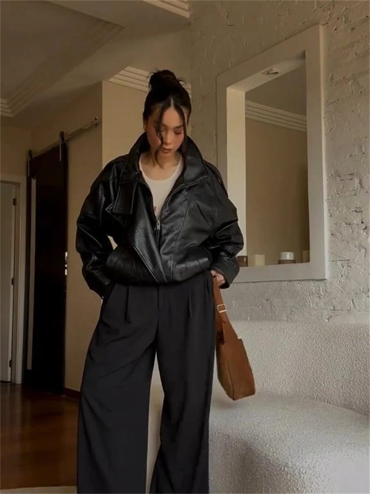 Customer photo review of Joyce Asymmetrical Zip Faux Leather Jacket