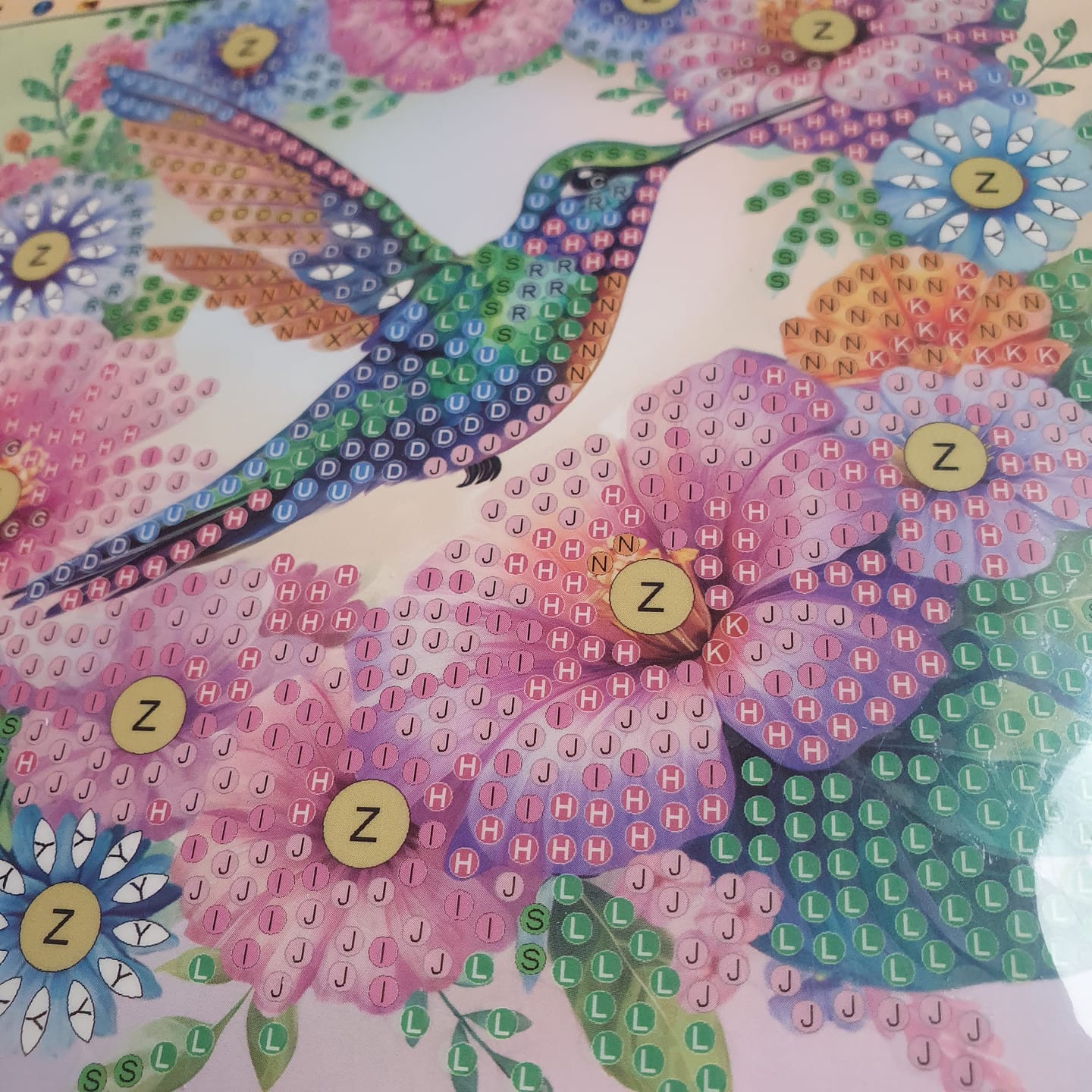 Customer photo review of Hummingbird Crystal Art Card Kit 15cmx15cm