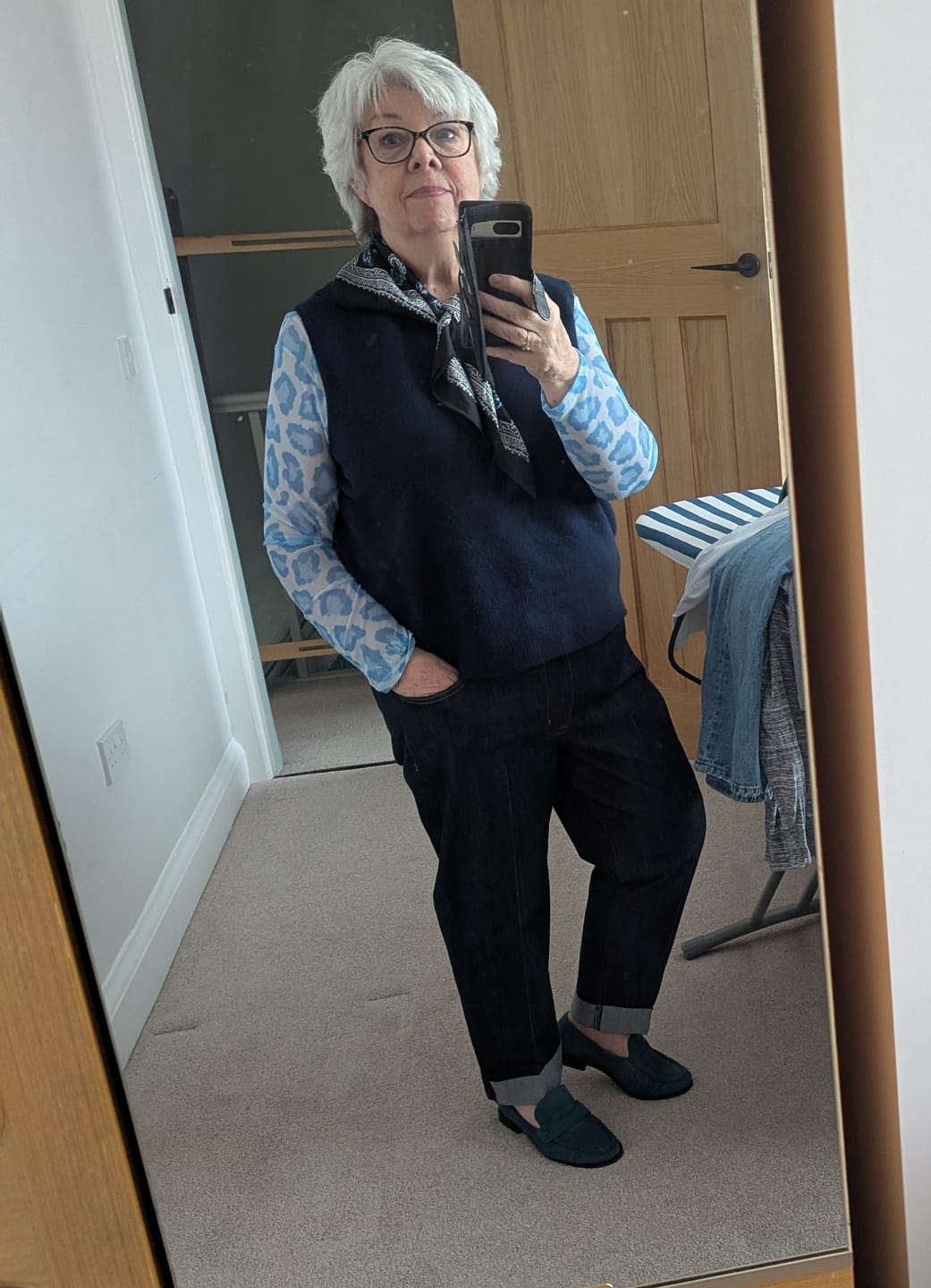 Customer photo review of Leona Layering Mesh Top