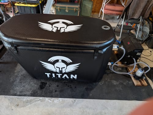 Customer photo review of Black Triumph Cold Plunge Tub + Chiller Bundle