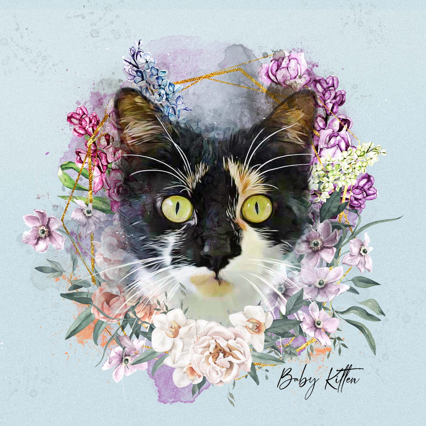 Customer photo review of Full Bloom Style Watercolor Pet Canvas