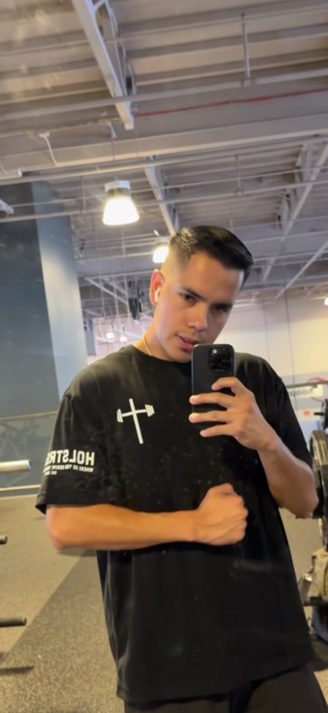 Customer photo review of Premium Oversized Scripture Tee