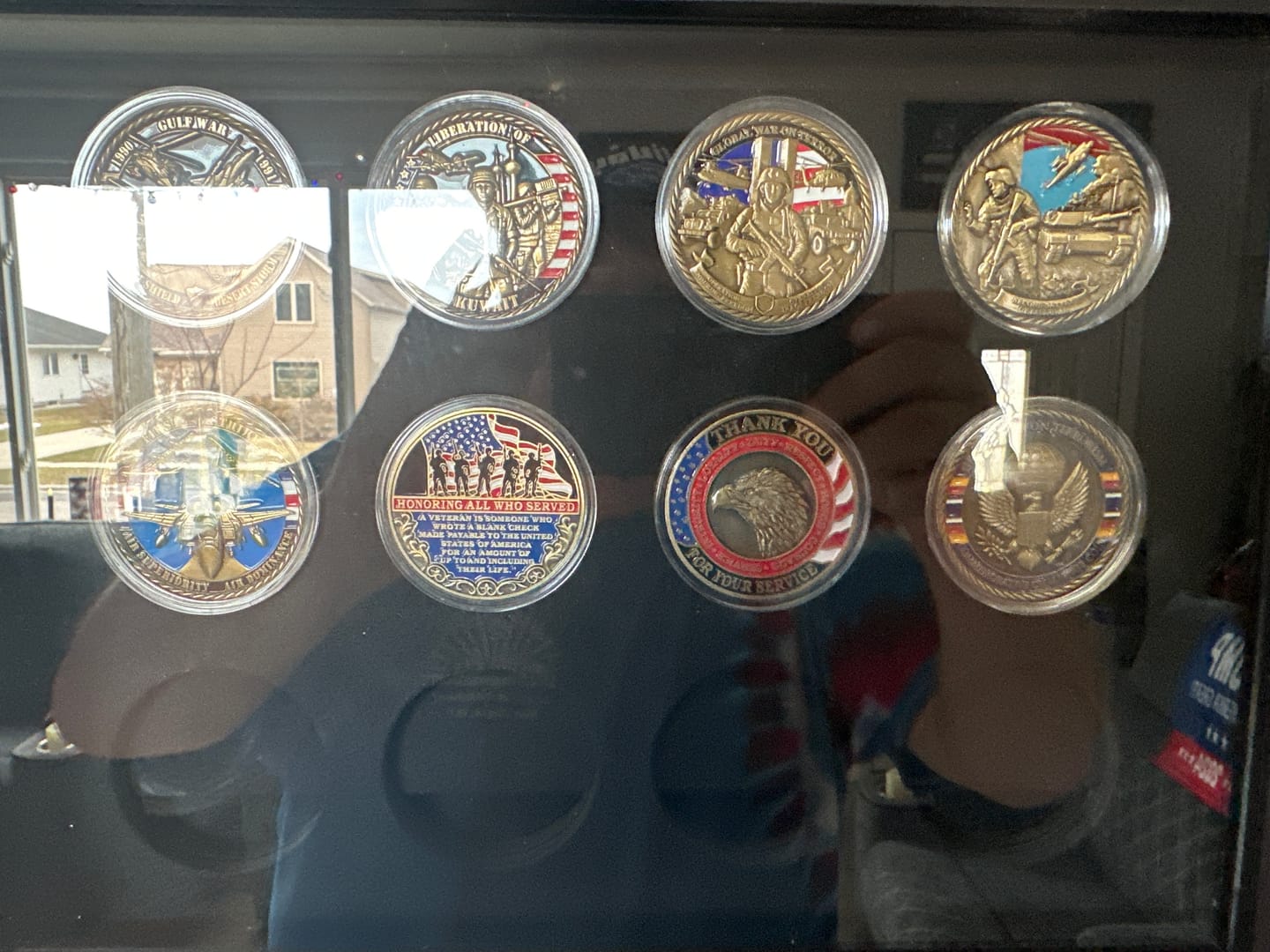 Customer photo review of Honoring All Who Served Thank You Coin