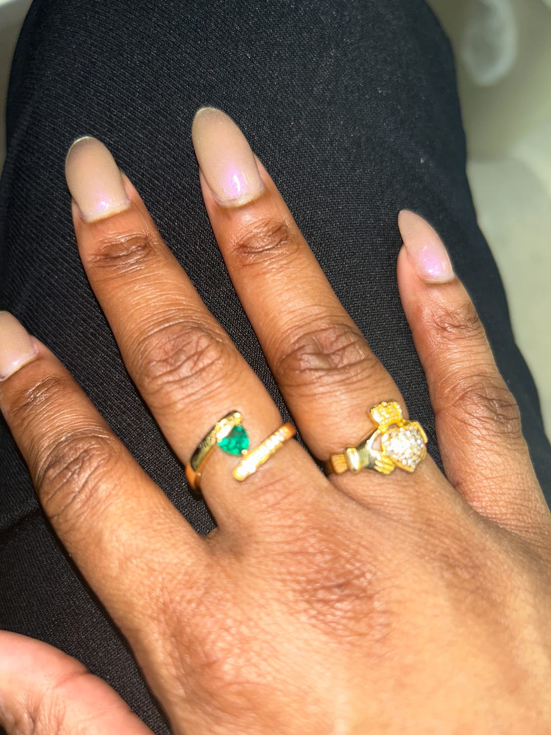 Customer photo review of Engraved Birthstone Ring