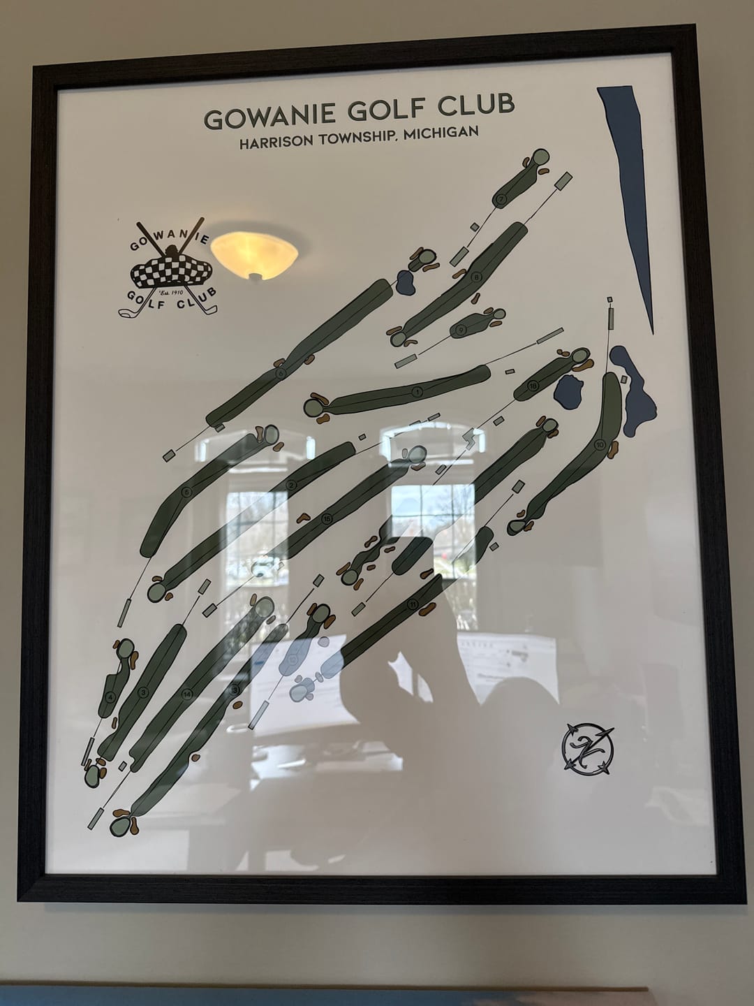 Customer photo review of Offset Sketch Golf Course Map Print