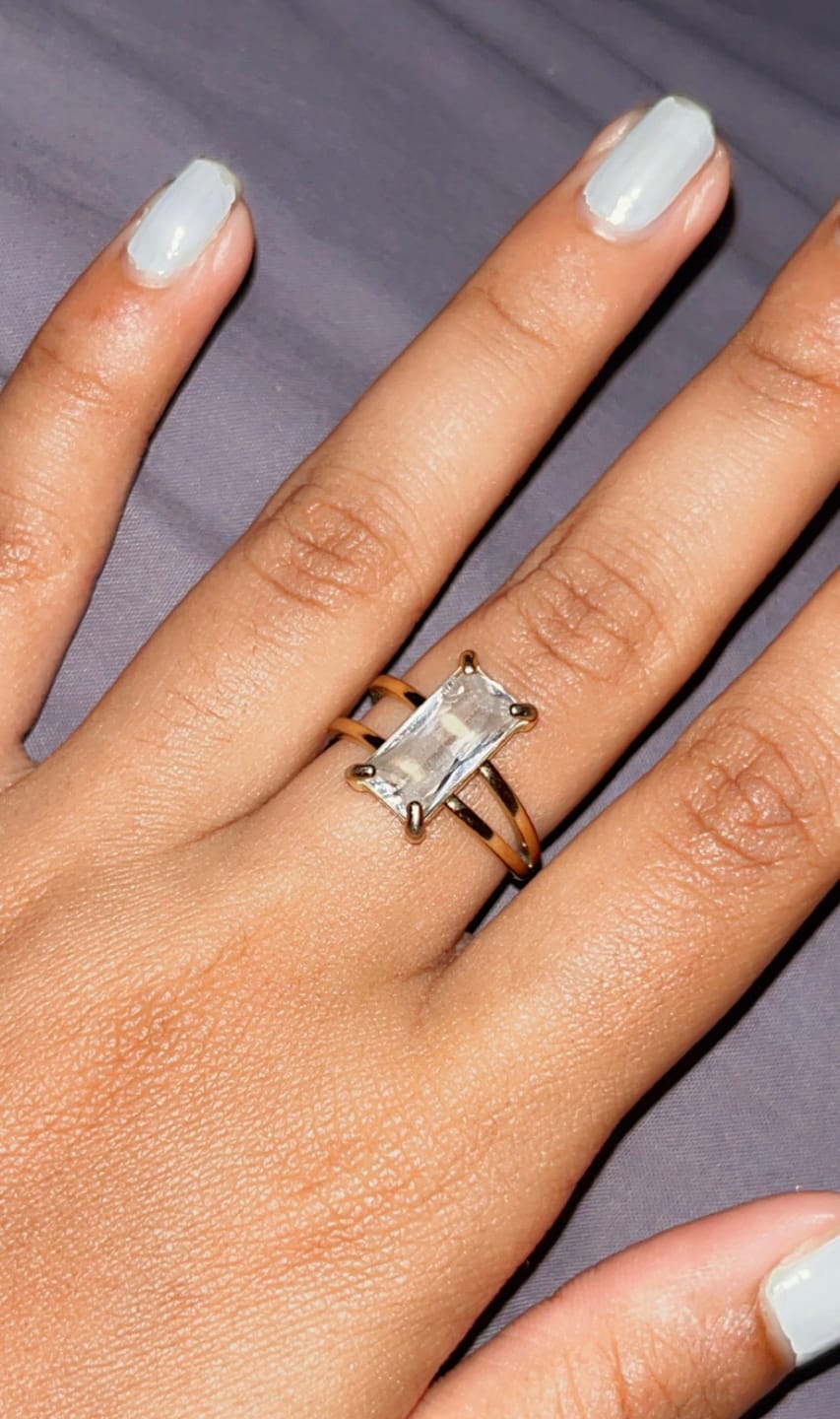 Customer photo review of Stacked Zirconia Gold Ring