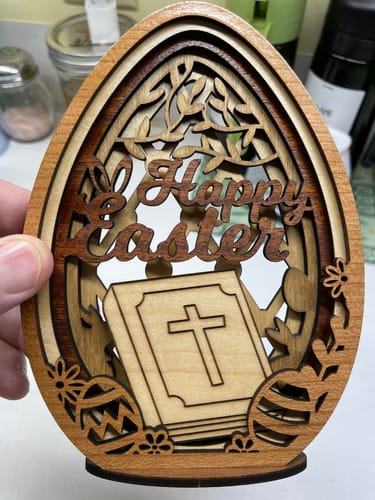 Customer photo review of Religion Easter Egg set of 5 Laser Cut Svg File