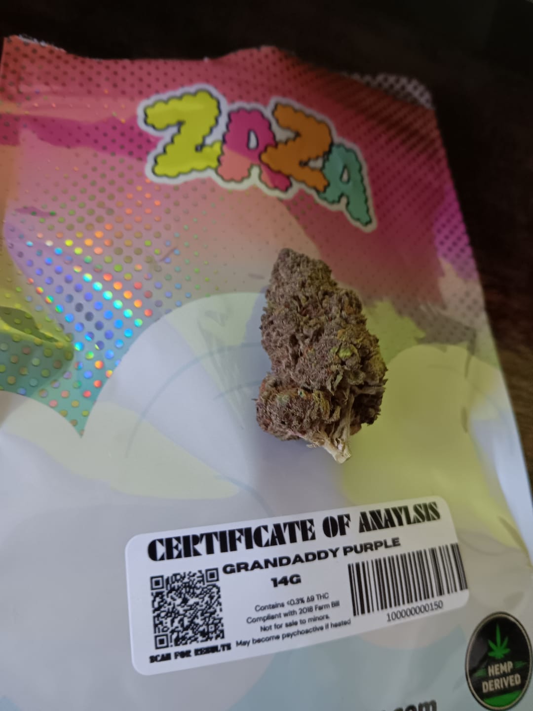 Customer photo review of Granddaddy Purple - 14 Grams - Indica