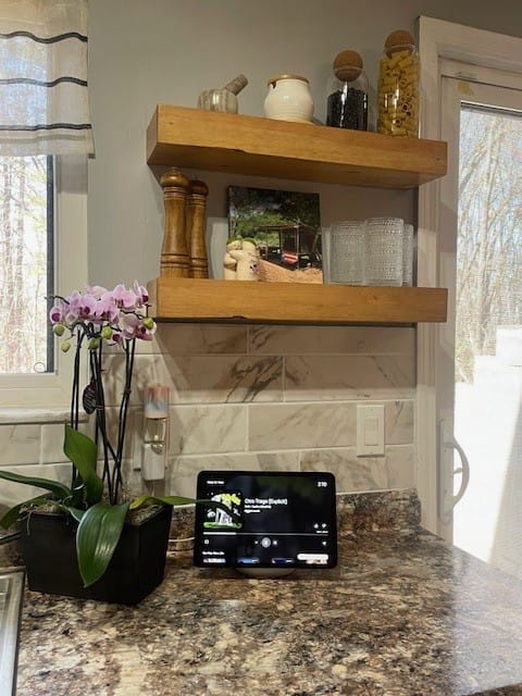 Customer photo review of Distressed 3" Thick Floating Shelves