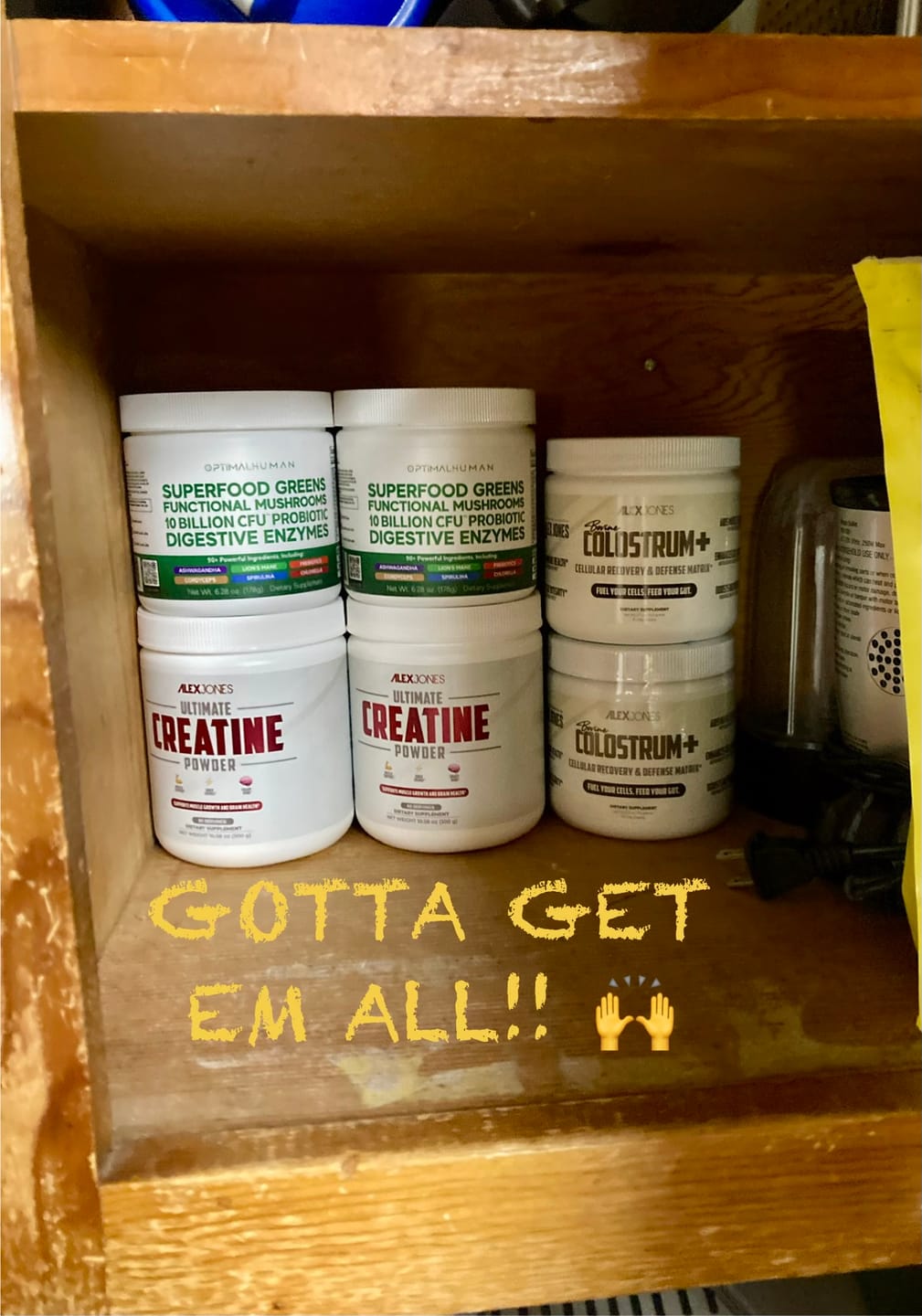 Customer photo review of Ultimate Creatine Powder by Alex Jones (300 Grams) (60 Servings)