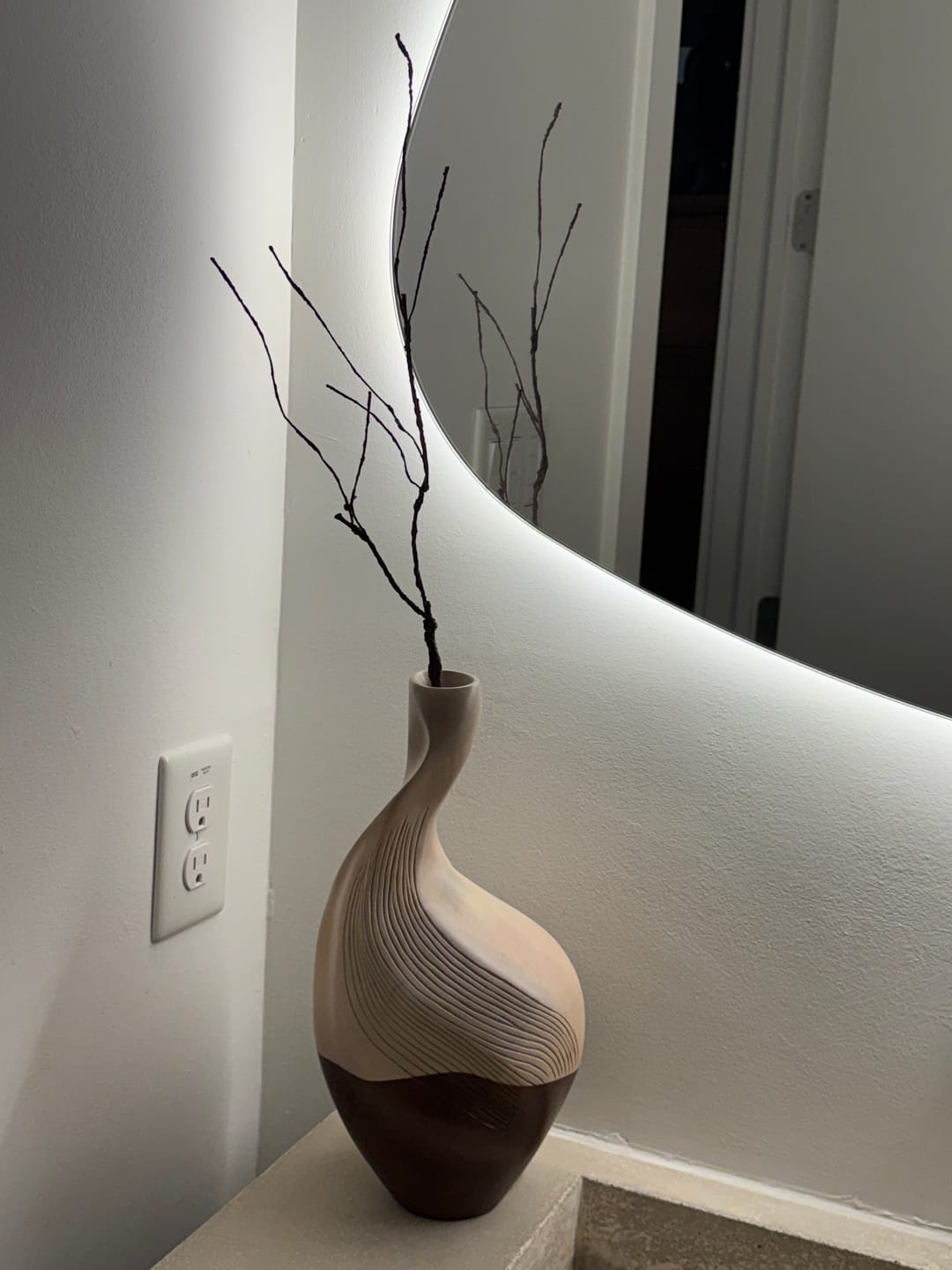 Customer photo review of Vase Wood Sculpture #WG053
