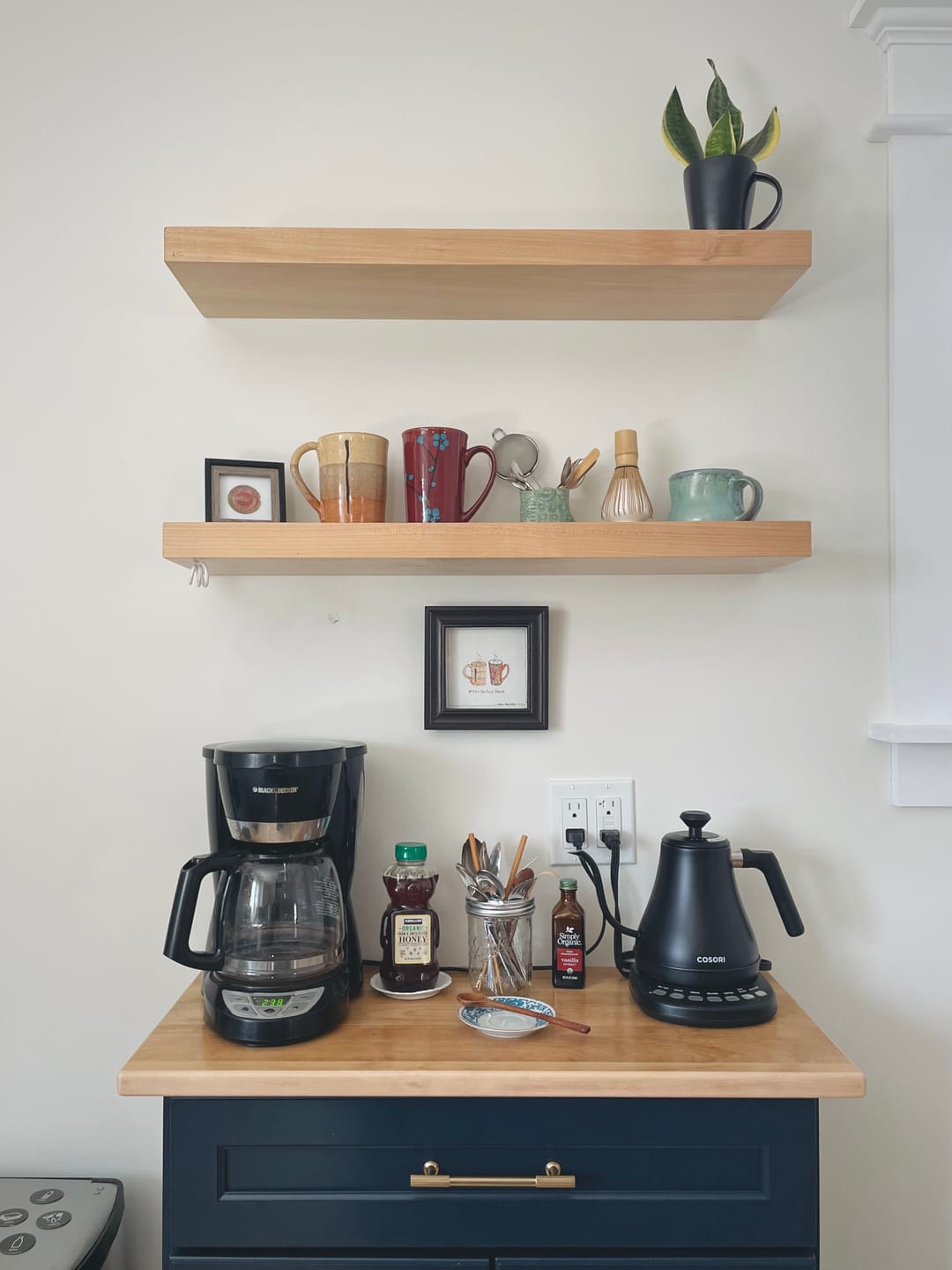 Customer photo review of Maple Floating Shelves