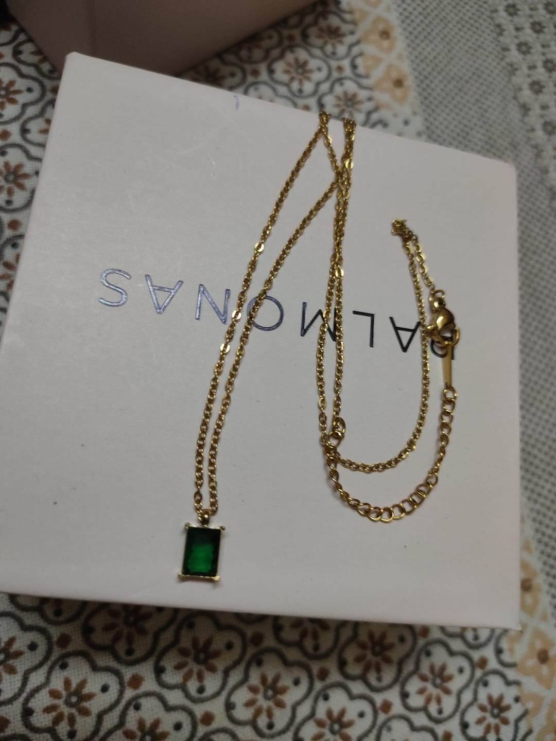 Customer photo review of Emerald Aventurine Necklace