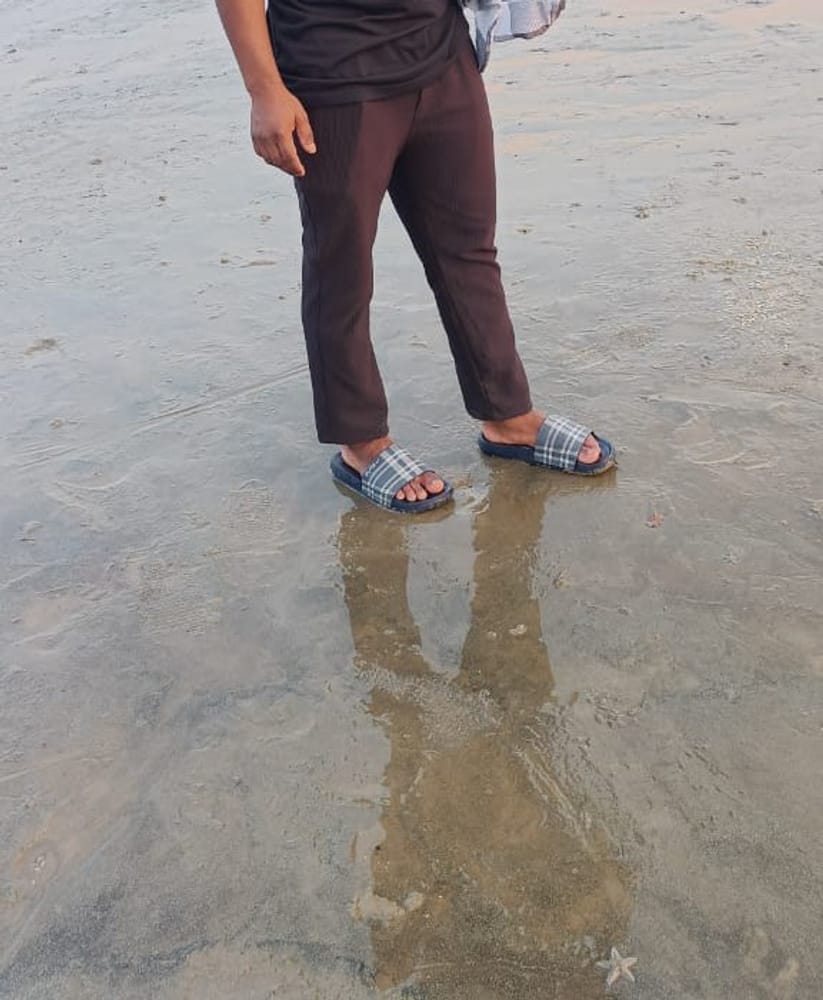 Customer photo review of Men's Ghost White Corduroy Track Pant