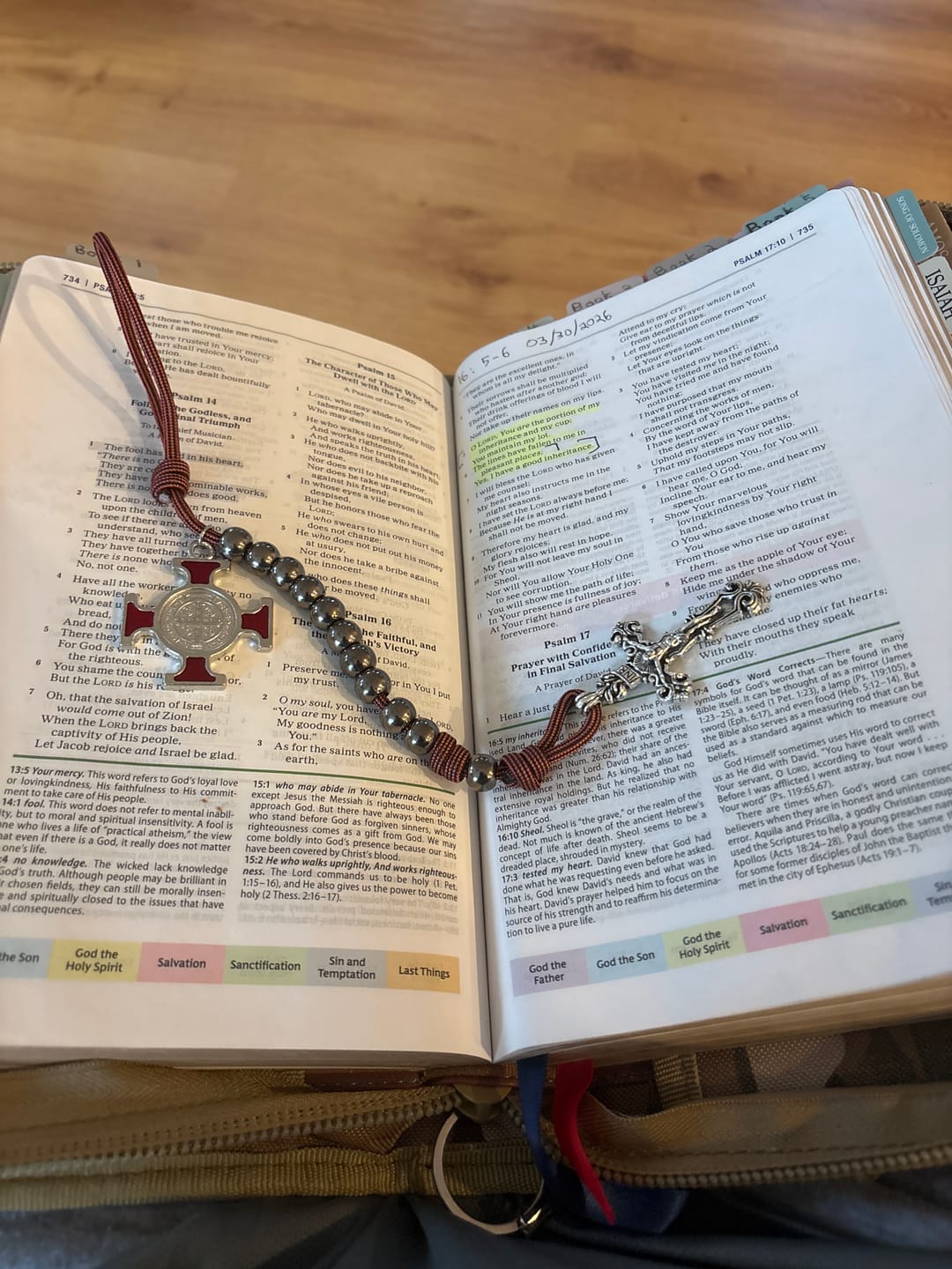 Customer photo review of Christianartworkshop All-Place Portable Paracord Pocket Rosary with Crucifix & St. Benedict: Faith for Every Spot