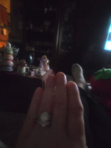 Customer photo review of Moissanite Elegant 4.0 Carat Heart Cut Engagement Ring In Sterling Silver