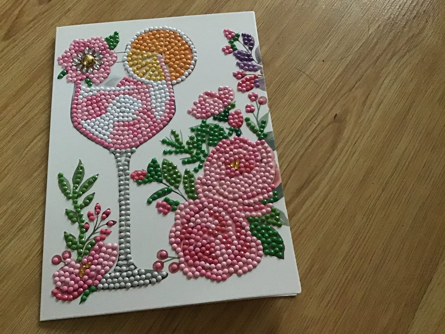 Customer photo review of Pink Aperitif Crystal Art Card Kit 12.6cm x 17.5cm