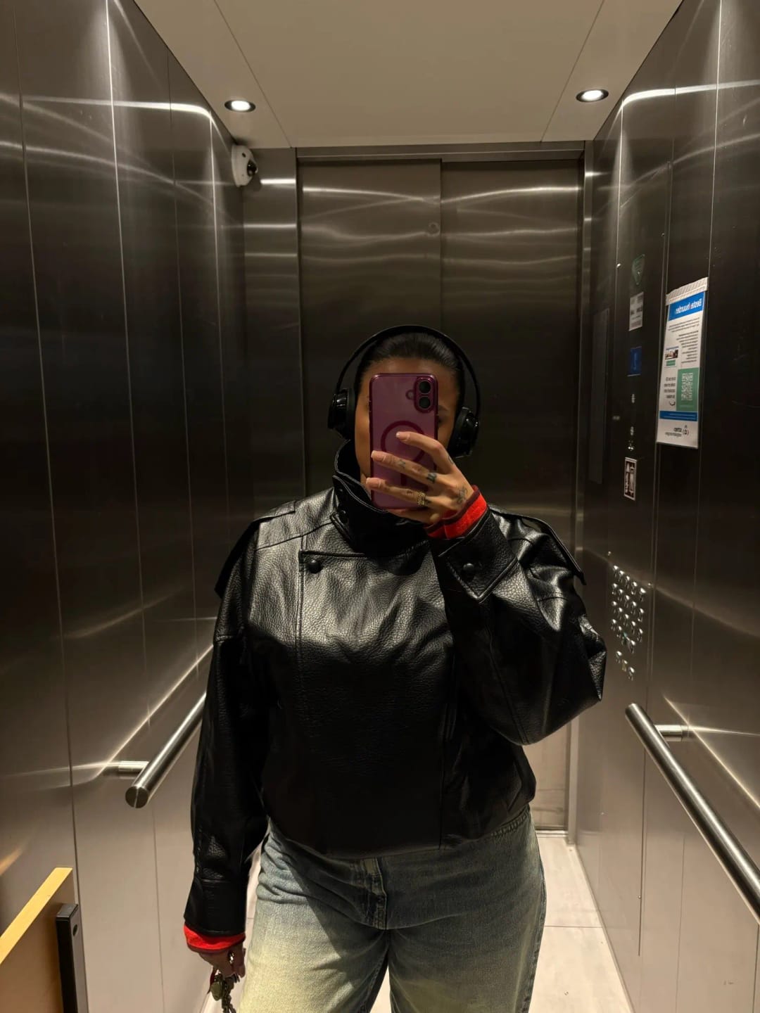 Customer photo review of Joyce Asymmetrical Zip Faux Leather Jacket